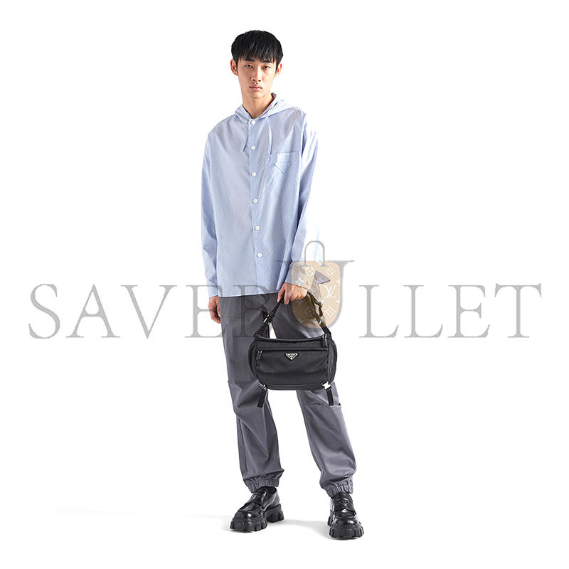 PRADA RE-NYLON AND SAFFIANO LEATHER SHOULDER BAGS 2VH994 (27*15.5*14cm) 